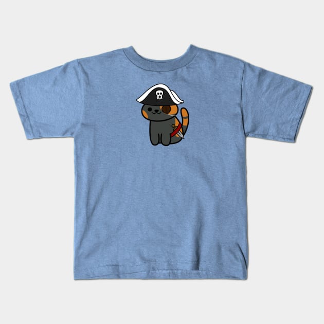 Bandit the Pirate Kitten! (Neko Atsume) Kids T-Shirt by The Lemon Stationery & Gift Co